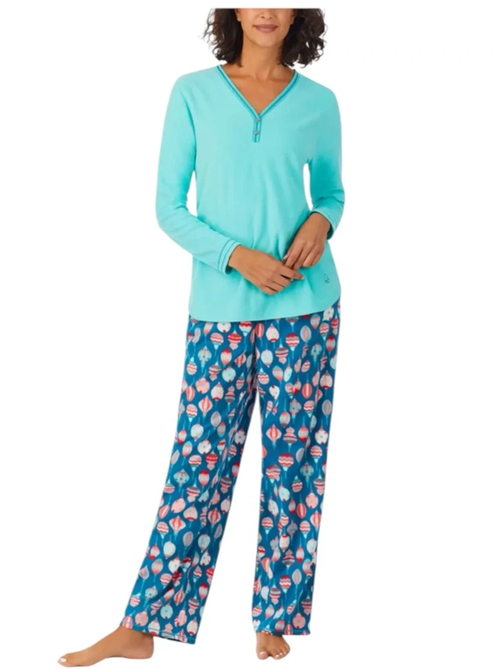 NWOT Cuddl Duds 2 Piece‎ Fleece Long Sleeve Pajama Set Holiday Warm Cabincore
