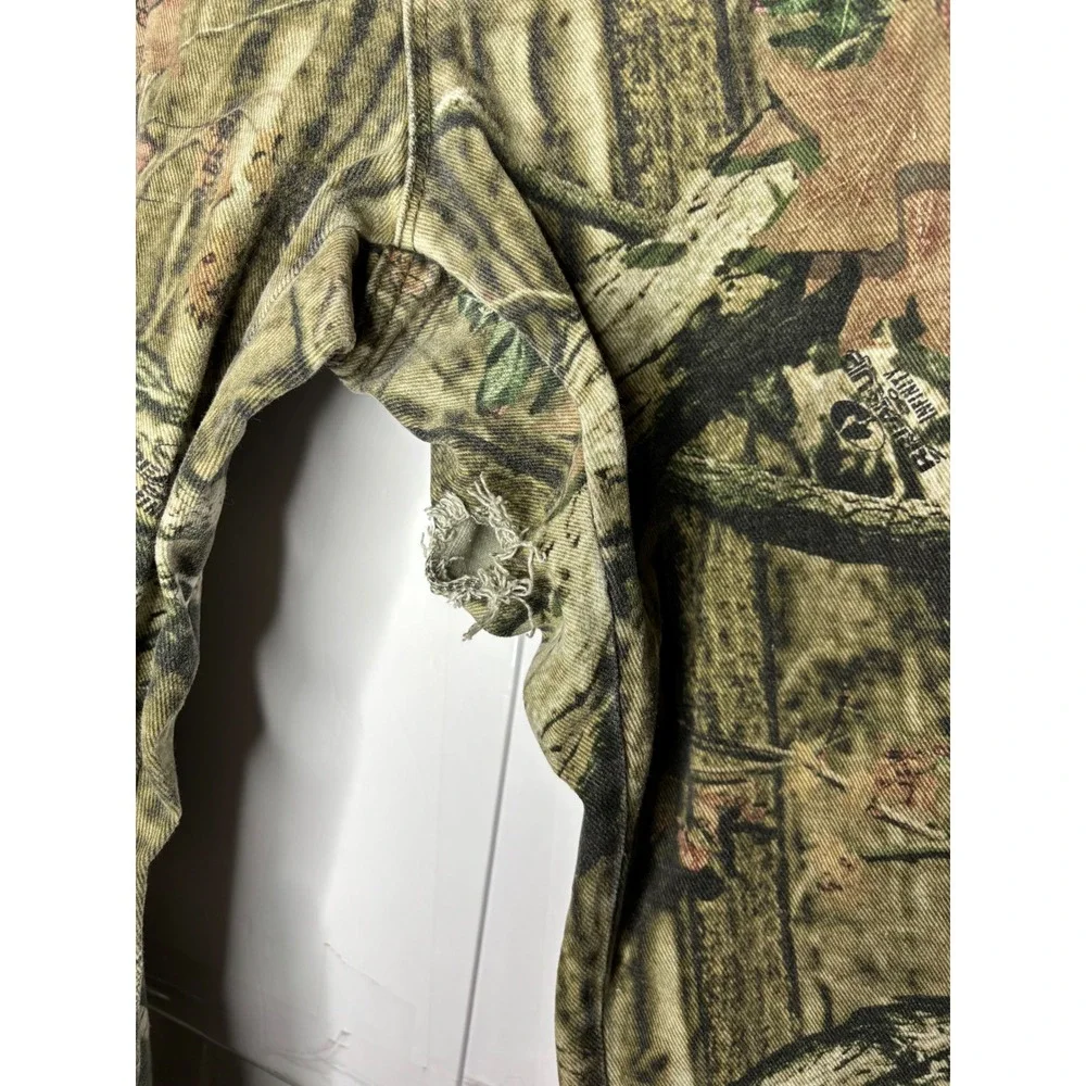 Mossy Oak Break-Up Infinity Camo Pants Mens 36x32 Cotton Hunting Distressed Hole