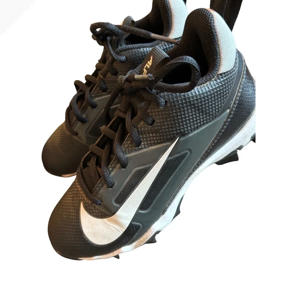 Nike Kids Alpha‎ Huarache 4 Keystone Baseball Cleats Black White FQ4016-001 1Y
