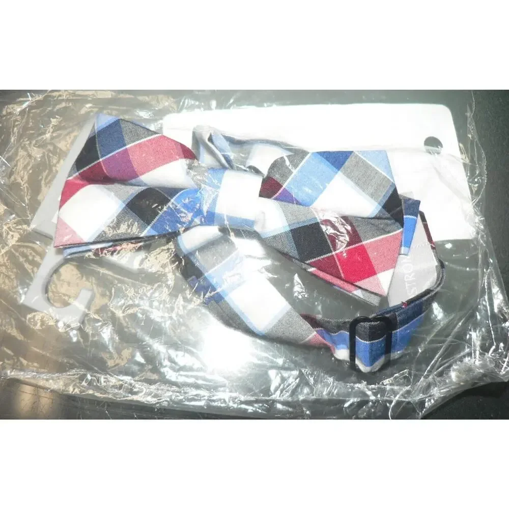 Nordstrom Boys Pre-Tied Blaid Bow‎ Tie in Red Multi One Size MSRP $22