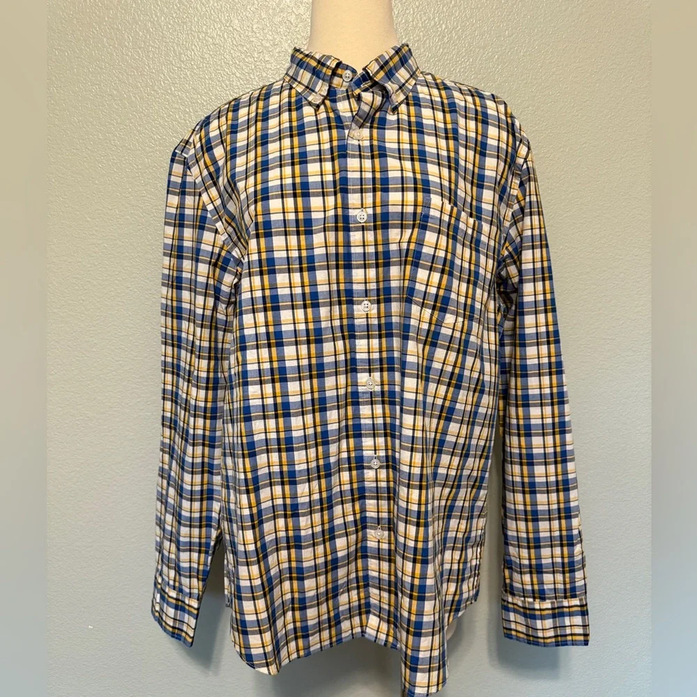 J. Crew Men's Checkered Shirt in‎ Blue and Yellow