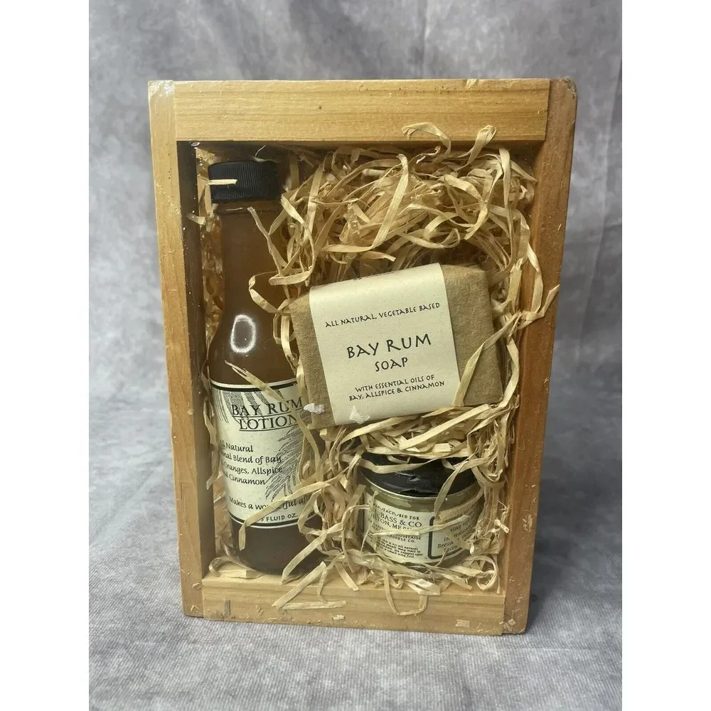 GH Bass bay rum set of‎ soaps and lotion New
