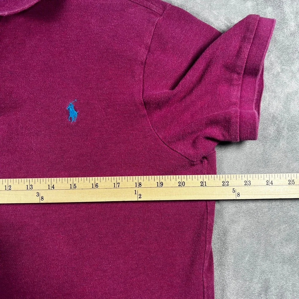 Polo Ralph Lauren Custom Fit Polo Shirt Mens‎ Large Magenta Blue Pony