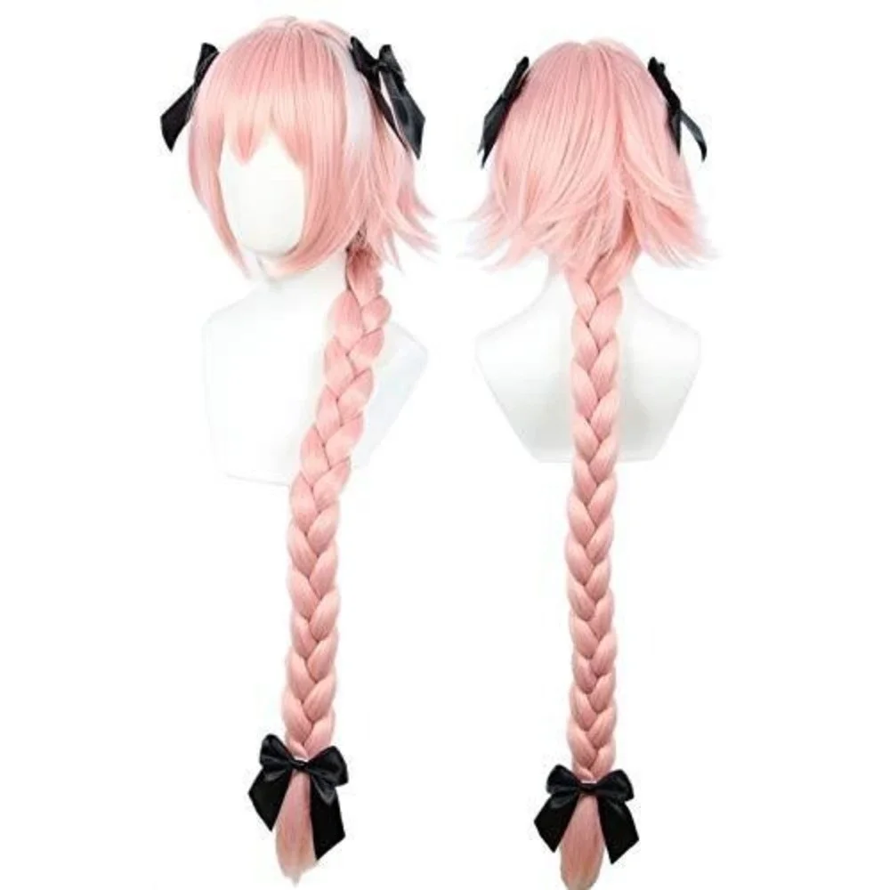Astolfo Cosplay Wig Fate Grand Order Pink Braided Anime Hair‎ with Bows