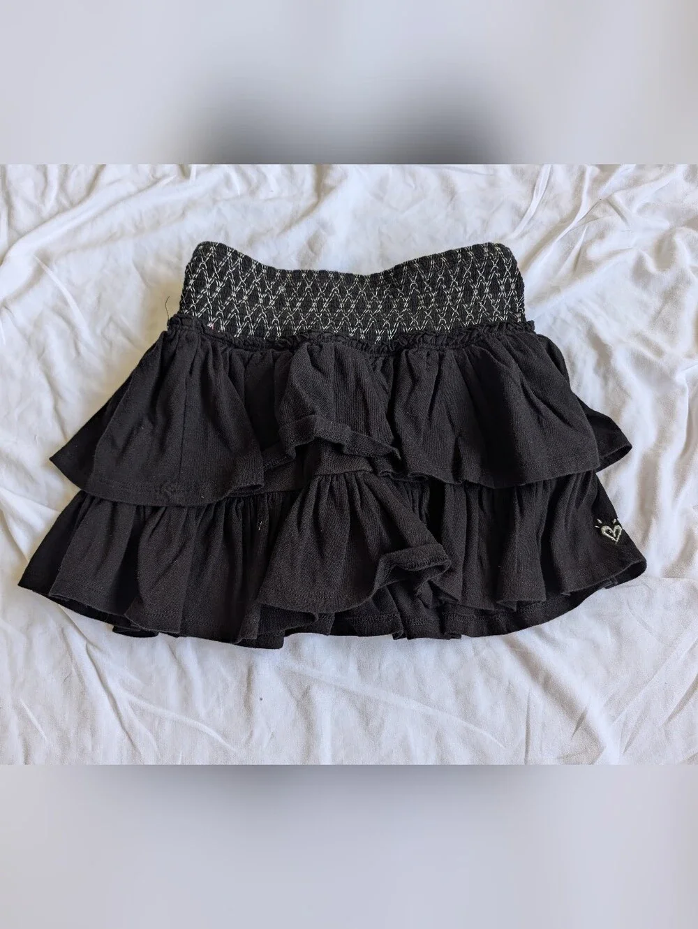 Justice Black Ruffled Tiered Skirt