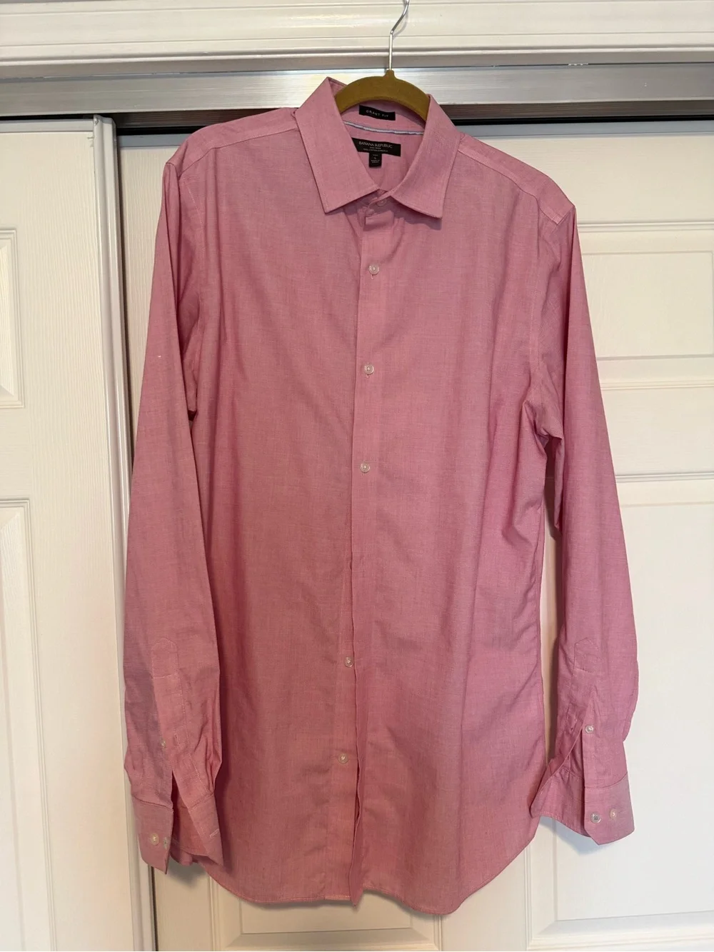Banana Republic | Non-Iron Cotton Stretch Shirt - Grant Fit - Large Tall - Pink