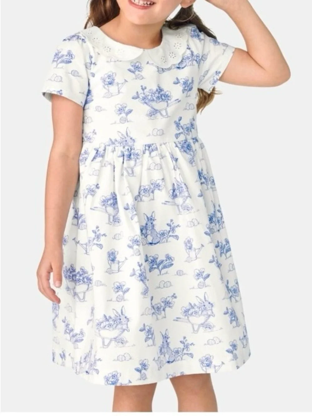 Gymboree Blue‎ Belle Easter Bunny Dress Size 6 Toile print Formal Girly Tulle