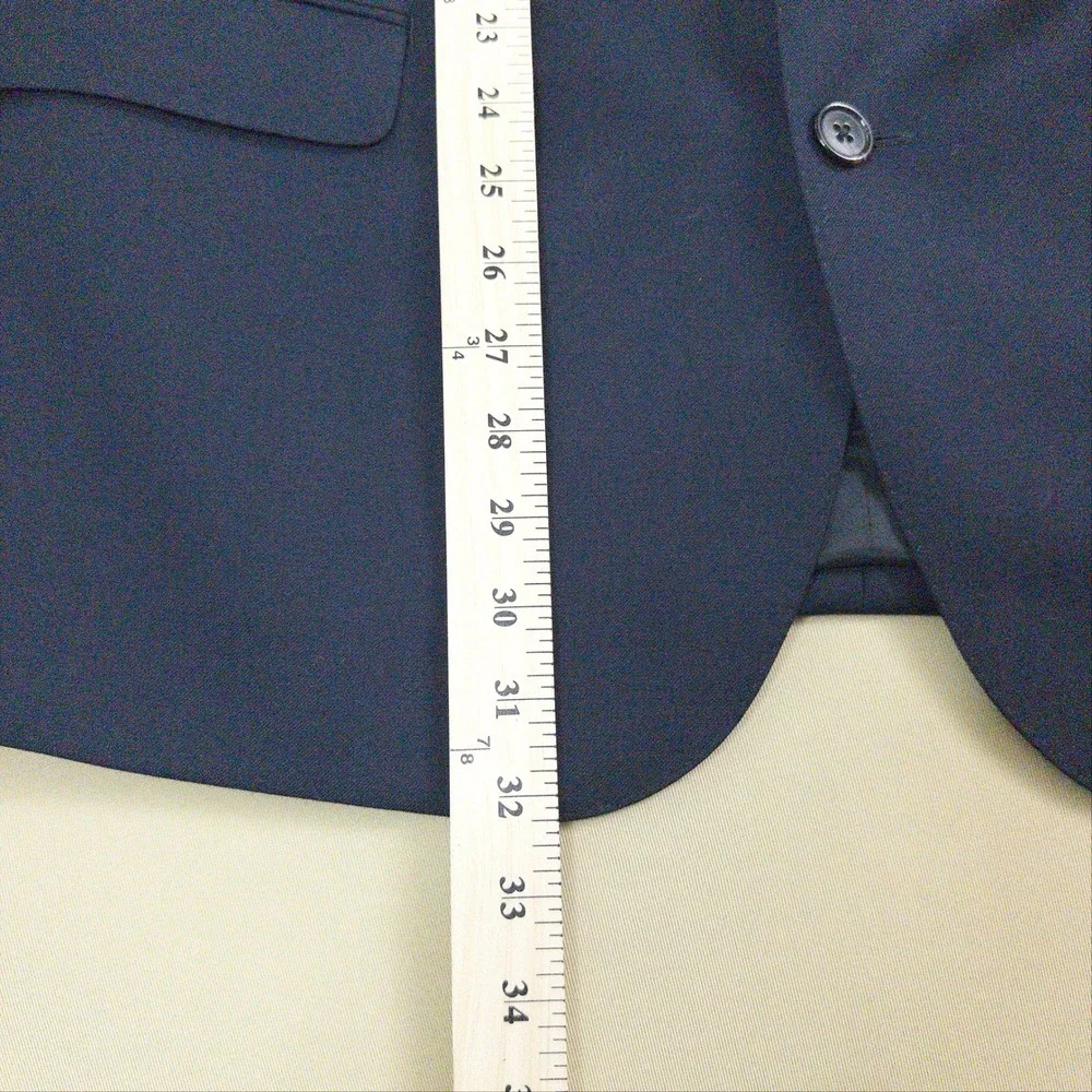 NWOT Lauren Ralph Lauren Blazer Mens 46R Navy Blue Slim Fit 100% Wool Pro.