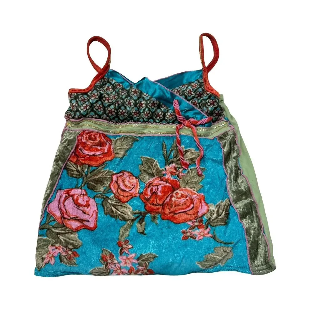 Girl's Y2K Mary-Kate & Ashley Boho Floral Sequin Tank Size Medium 7/8 2000s