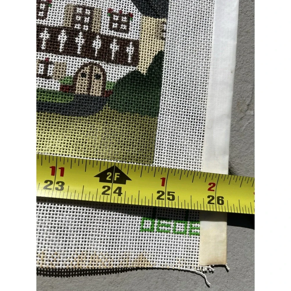 Dede Handpainted Needlepoint Canvas  Countryside Village England Landscape