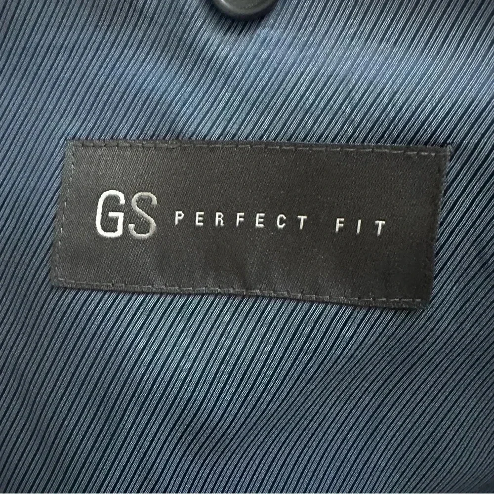 GS Perfect Fit Blazer Jacket Sport Suit Coat Men's Size 54 PR Navy Wool Blend