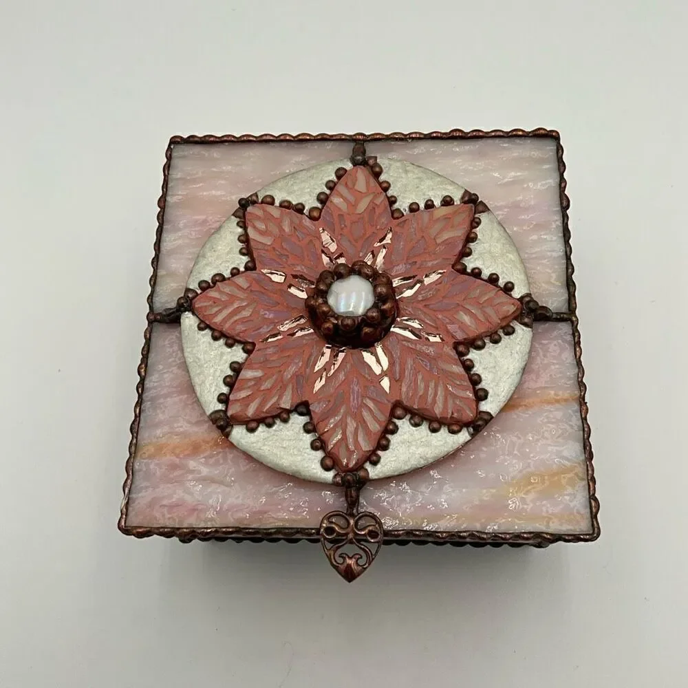 HANDCRAFTED Stained Glass Jewelry Box Keepsake Box