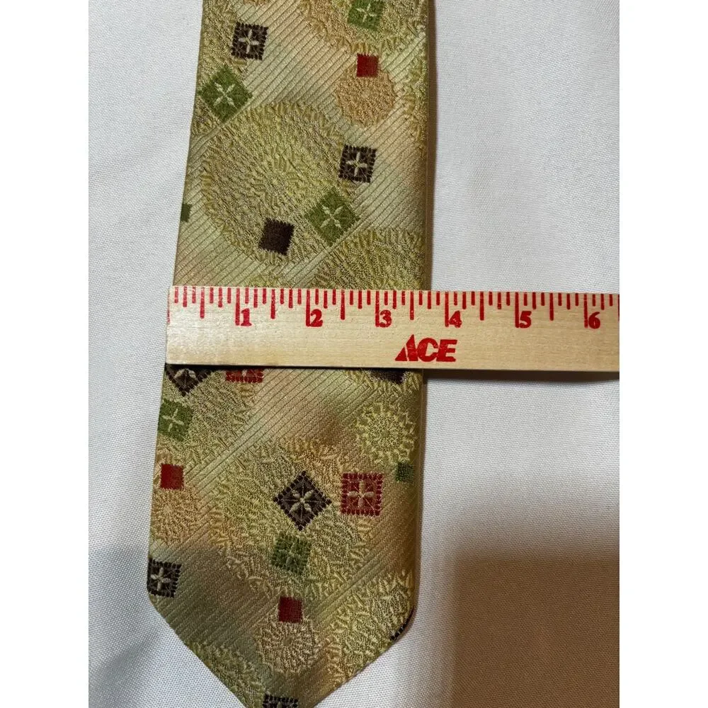 Vintage Connoisseur Italian Embroidered‎ paisley artsy MCM Textured Tie golds