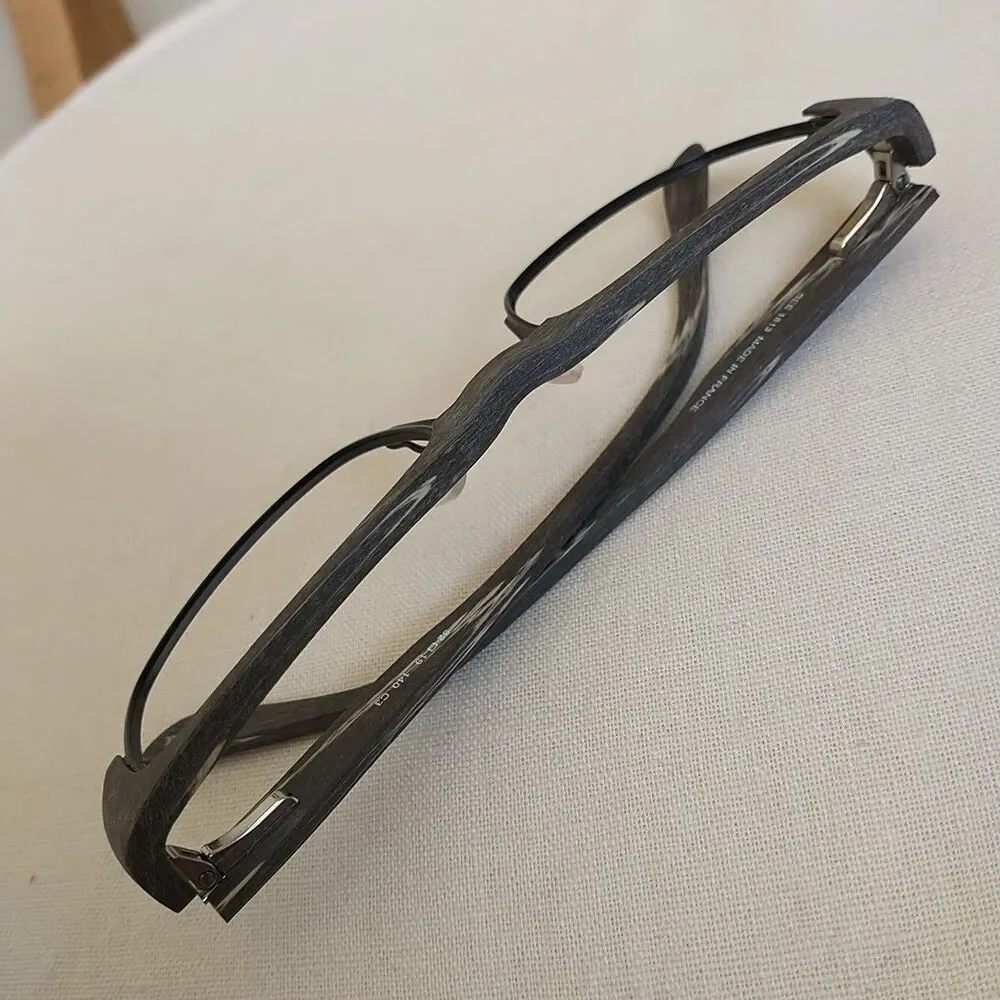 See Eyeglasses Frames Only 1813 C3 Black Brown 52-19-140 Metal Wood France