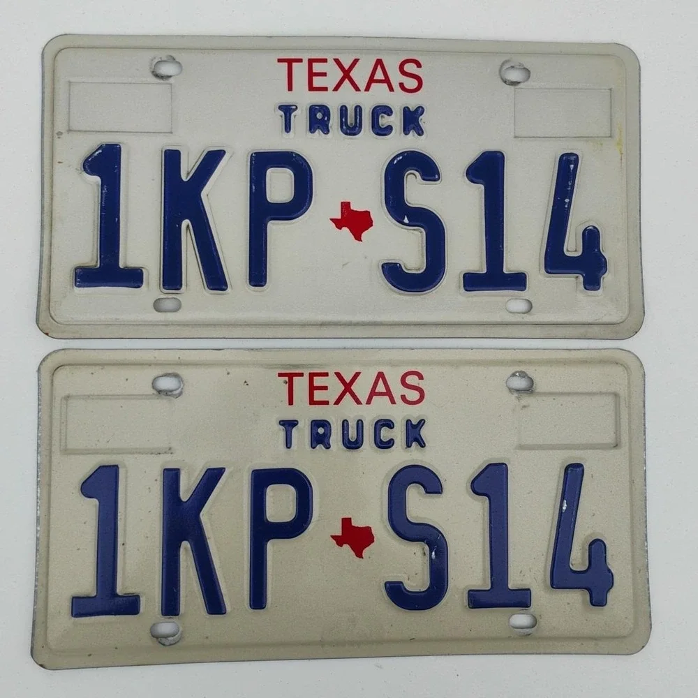 Vintage‎ 1990s Texas Truck License Plate Set 1KP S23