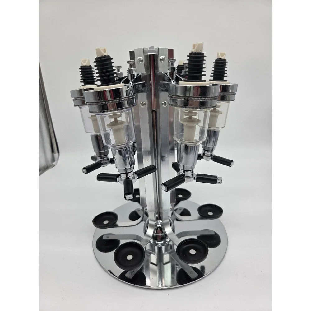 6 Bottle Alcohol Liquor Dispenser‎ Stand Rotating Drink Beer Wine Bar Butler