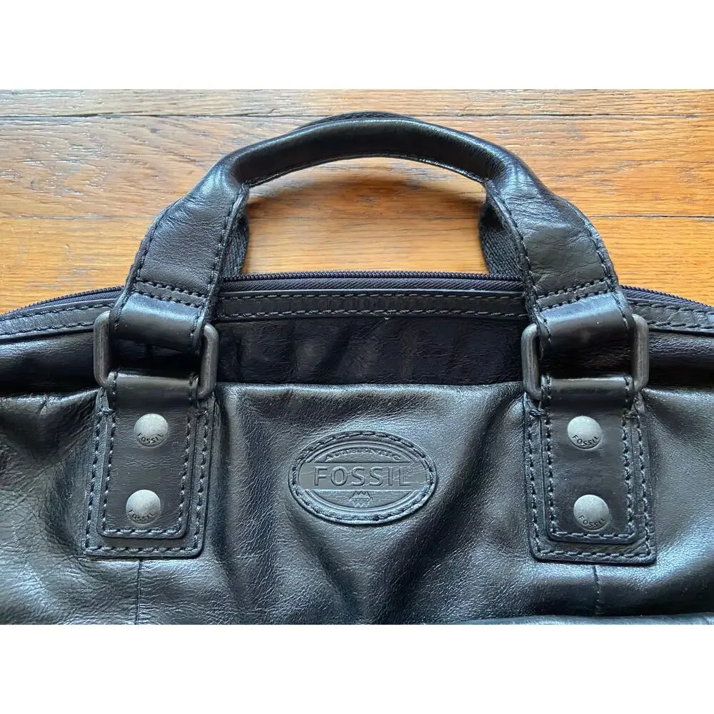 Fossil black leather