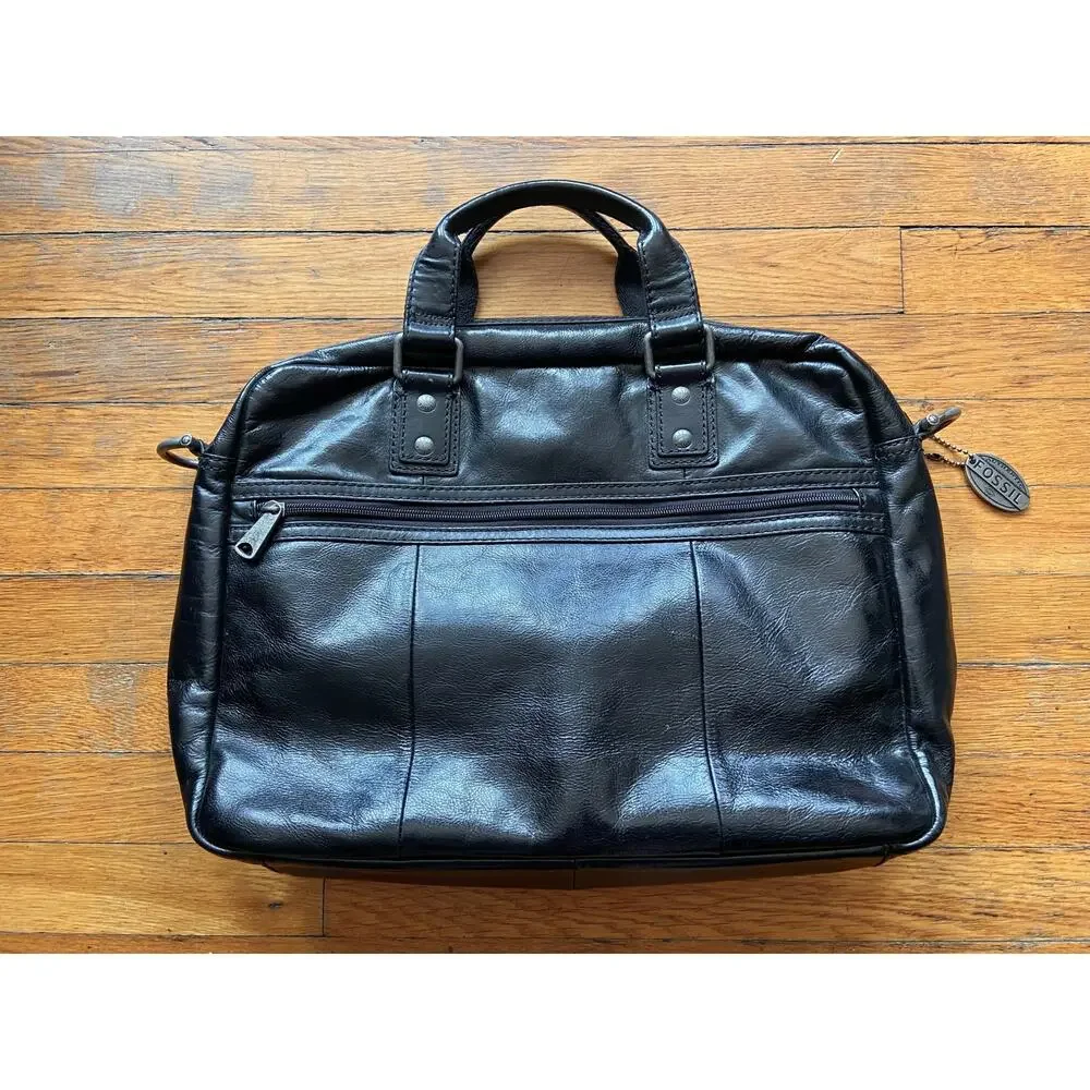 Fossil black leather