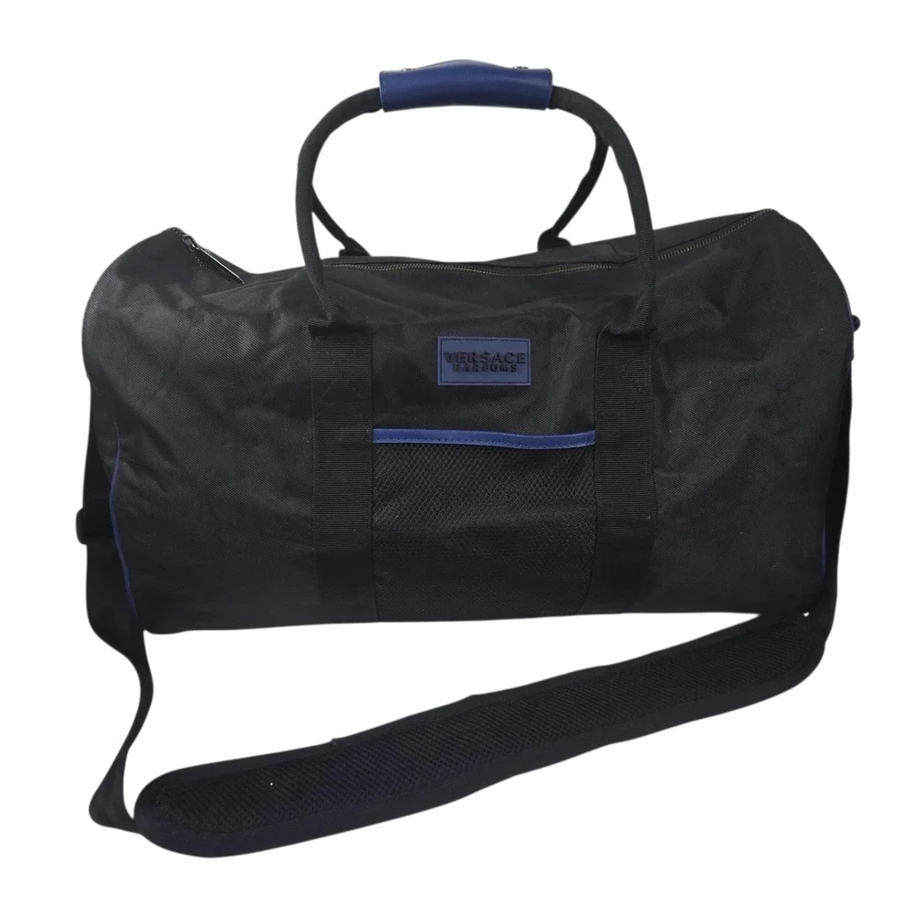 Versace Parfums GWP Black Nylon Weekend Duffle Bag w Shoulder Strap