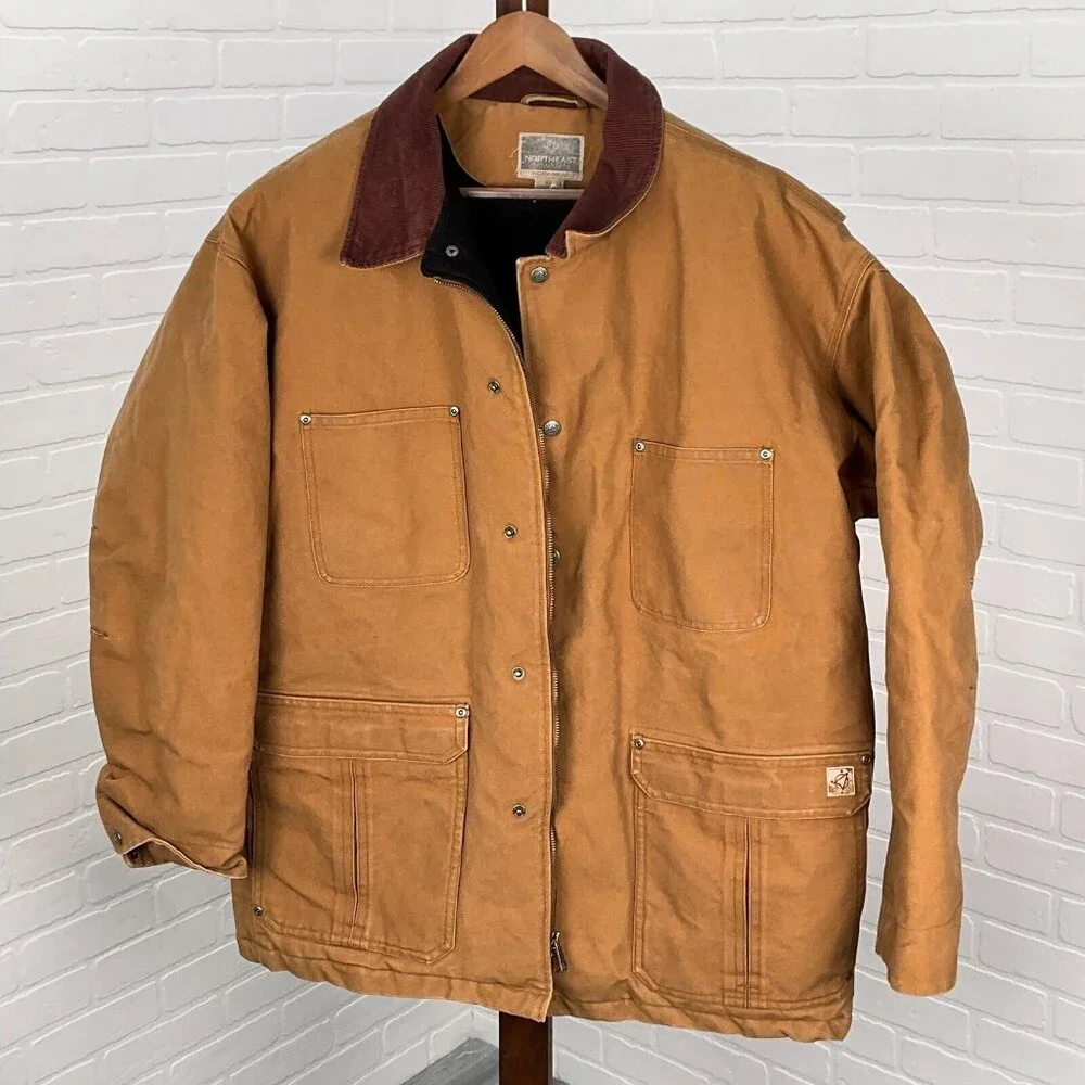 Northeast‎ Jacket Mens 2XLarge Brown Corduroy Cotton Canvas Chore Workwear VTG
