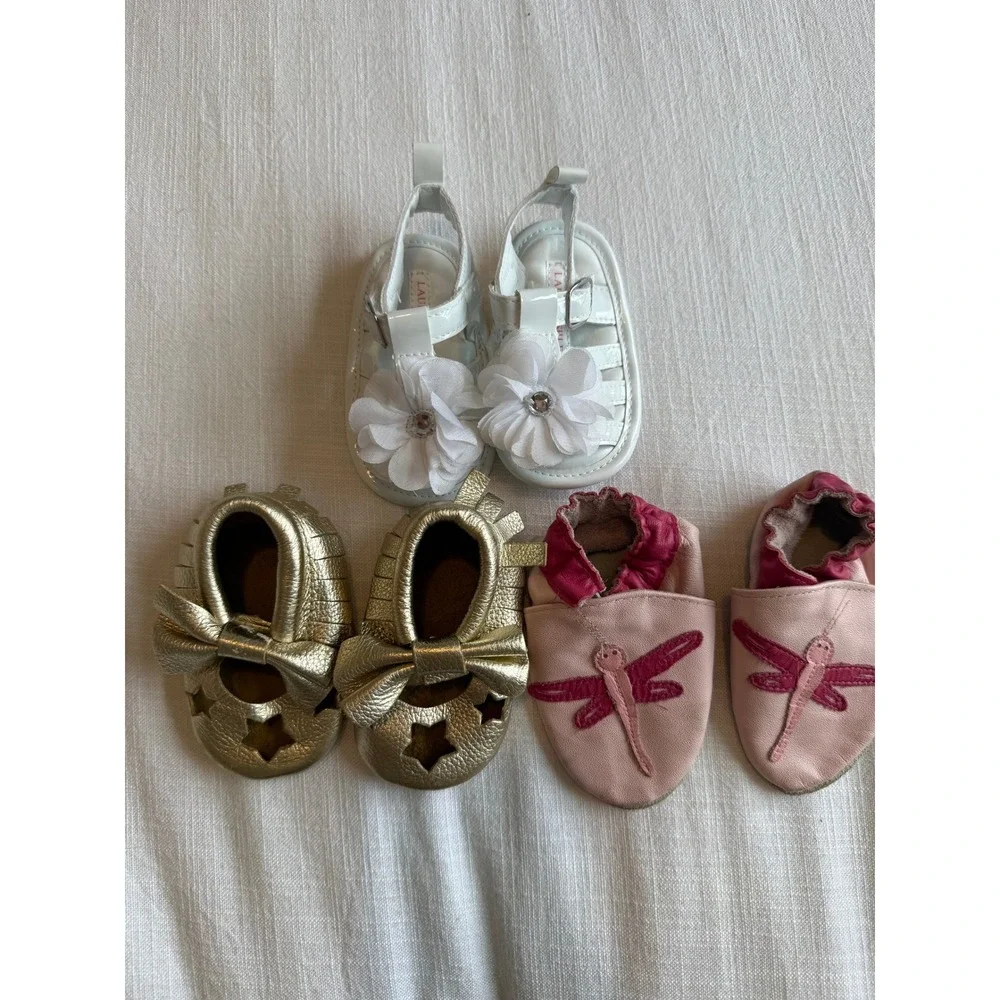 Baby Girl Shoes Bundle - Laura Ashley,‎ Chloe K., Robeez - Infant