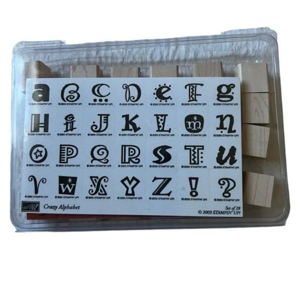 Stampin’ Up! Crazy Alphabet, Set of 28 Rubber Stamps NIB
