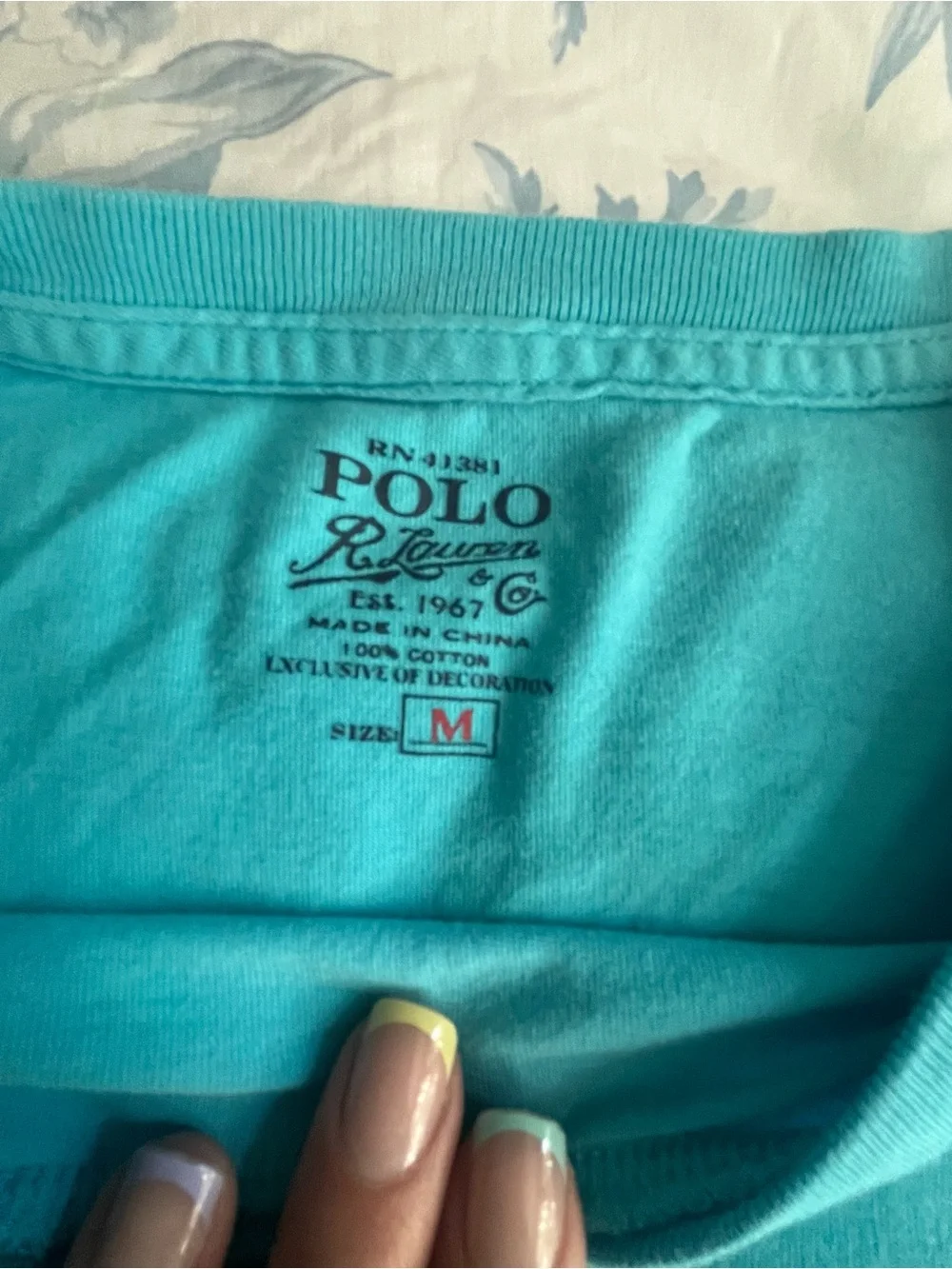 Polo by Ralph Lauren Turquoise Pocket Tee with Red Pony