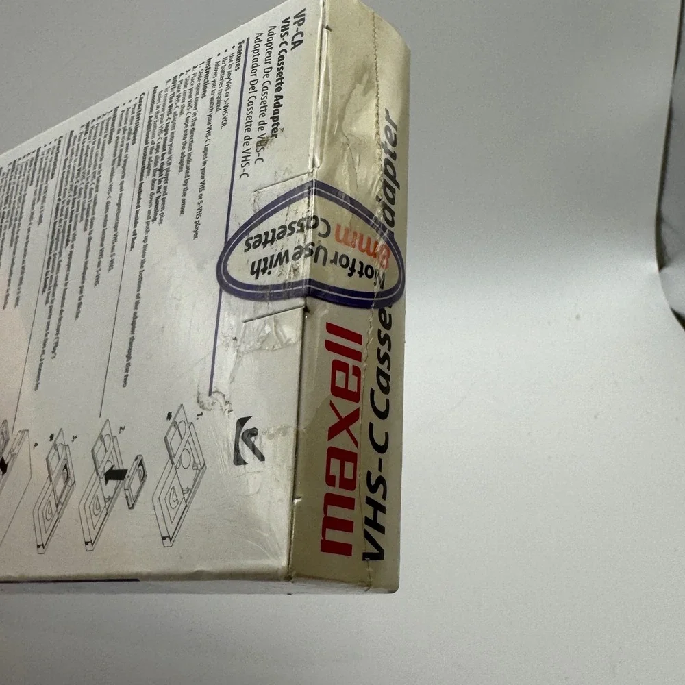 Maxell VP-CA VHS-C Cassette Adapter for VHS and S-VHS VCR Players New Sealed
