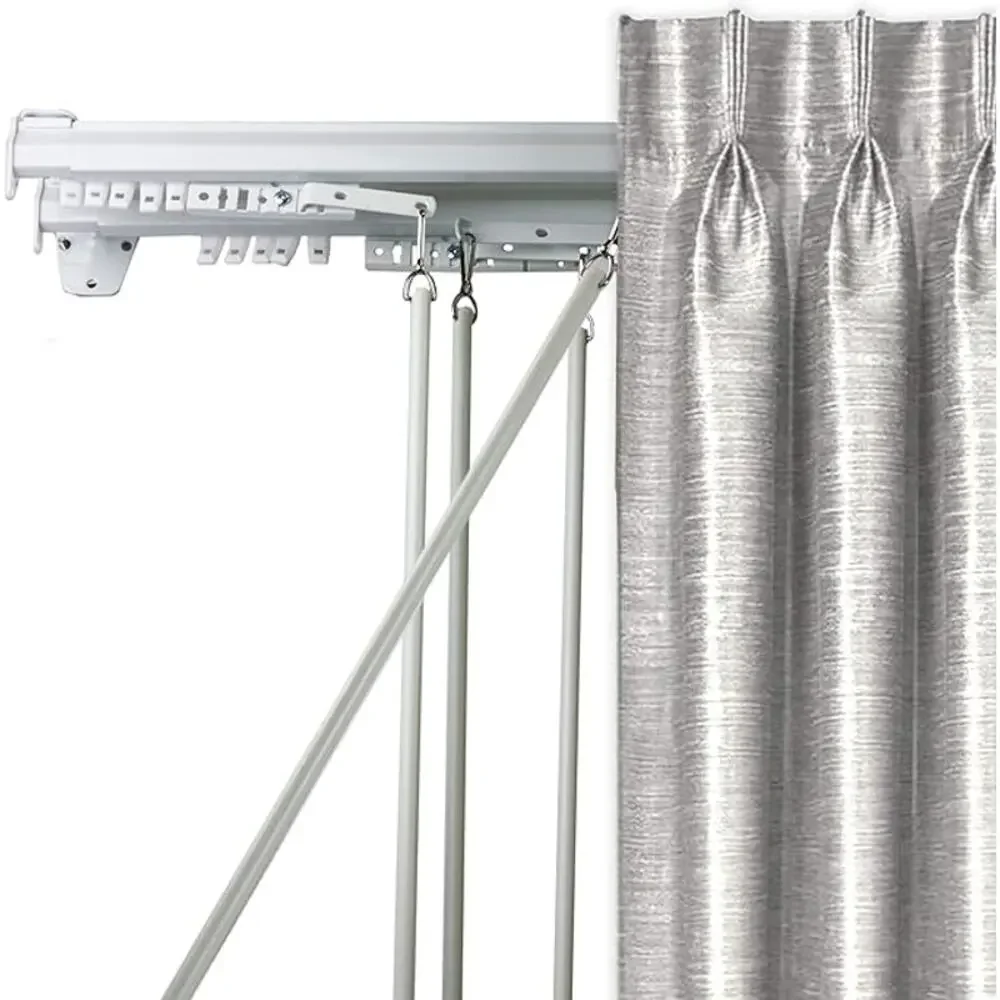 Rod Desyne Baton Draw Double Traverse Rod 120 to 170 in White