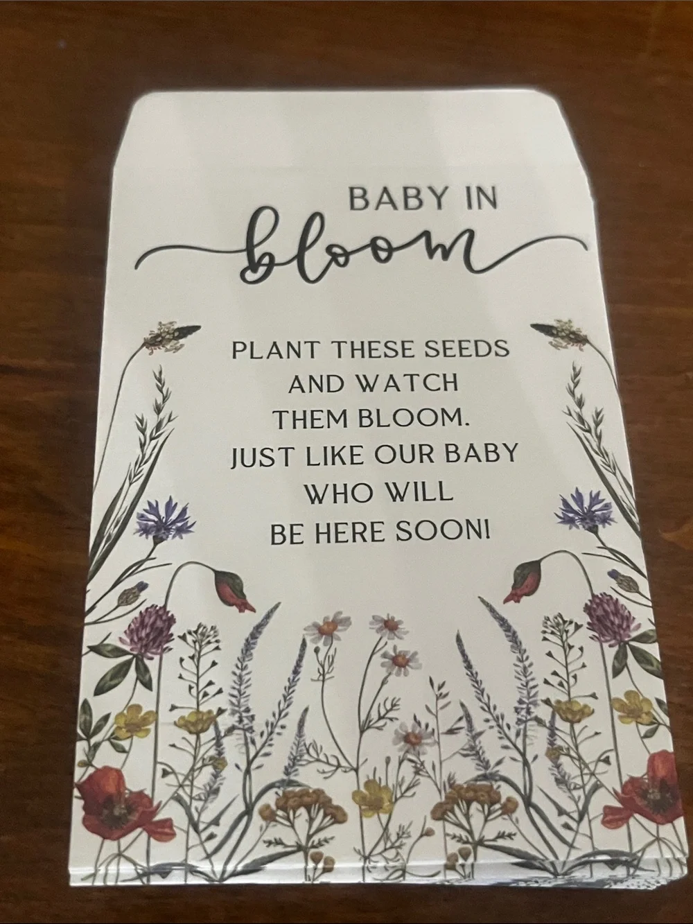 Baby In Bloom Flower Seed Packets For Baby Shower 25 packets NEW