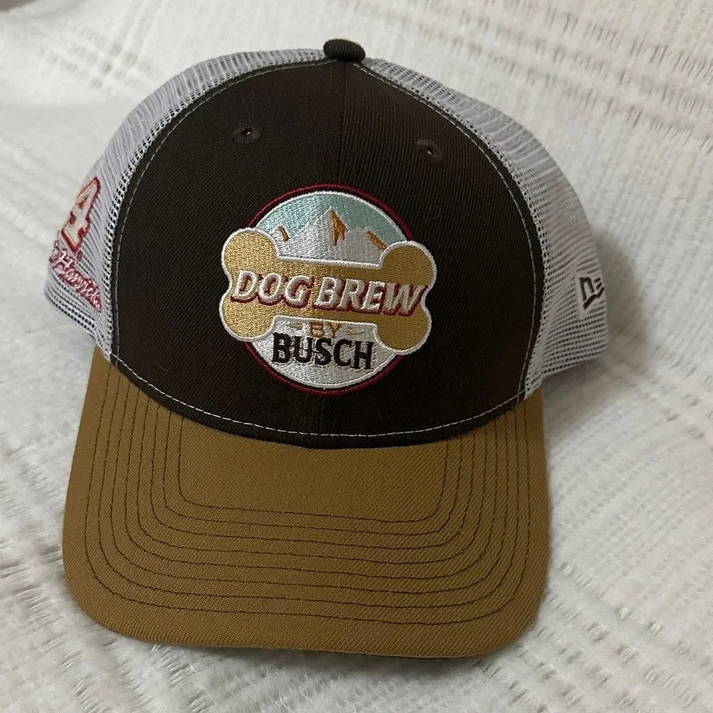 New Era Brown Kevin Harvick Busch Dog Brew Trucker 9FORTY Snapback Hat