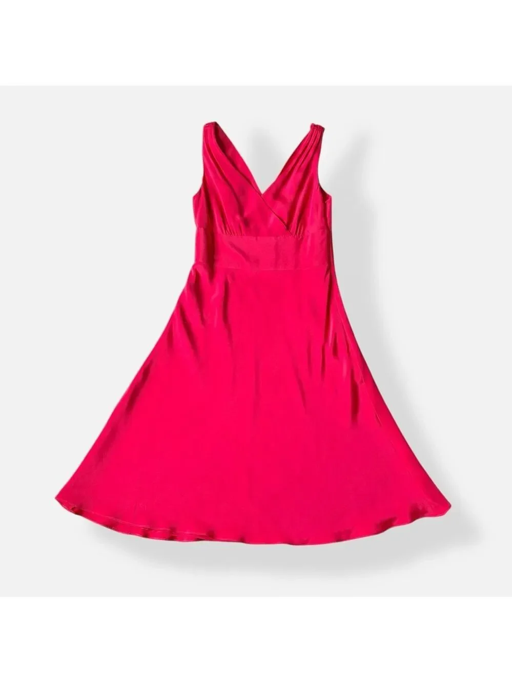 J. Crew Bright Pink Satin Silk Dress Y2K Size 4