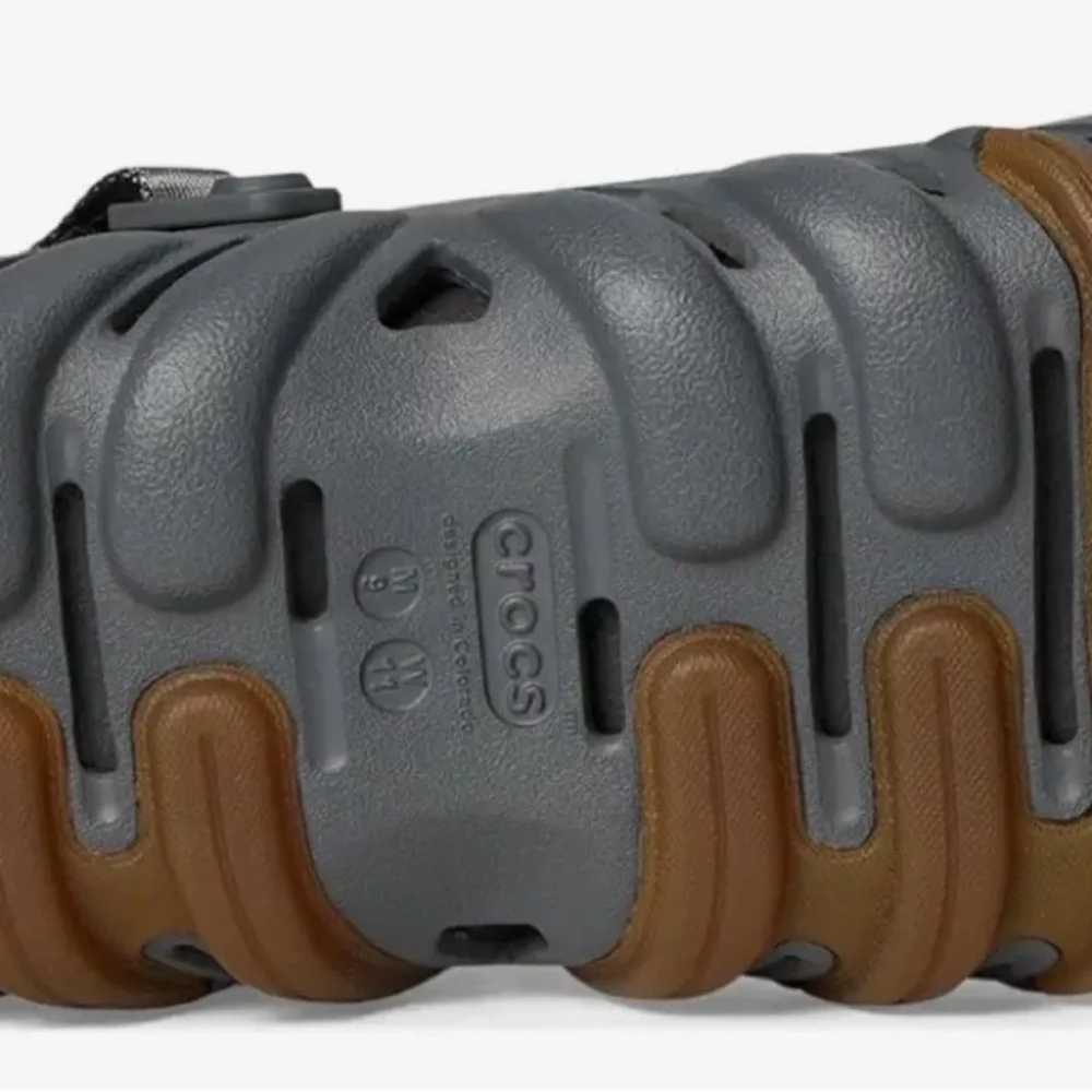 CROCS echo gum Ro clog in Slate Grey Clog with Brown Outsole Accents