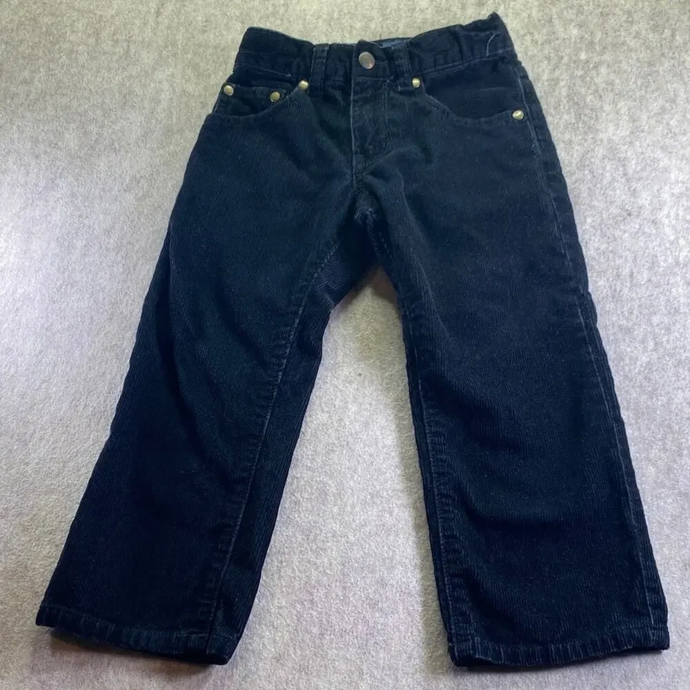 GAP Kids Classic Black Corduroy Pants with Adjustable Waist Size 4T