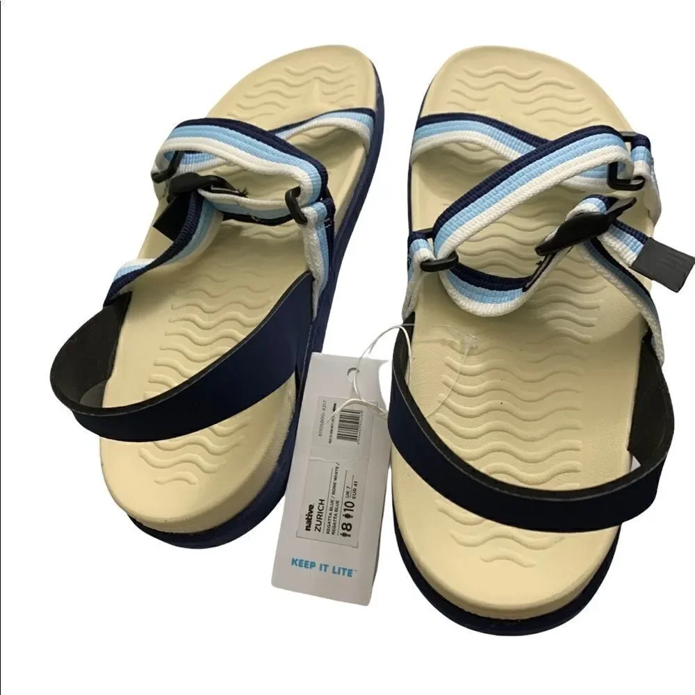 Native Zurich Seaside Stroller Blue White Sport Sandals