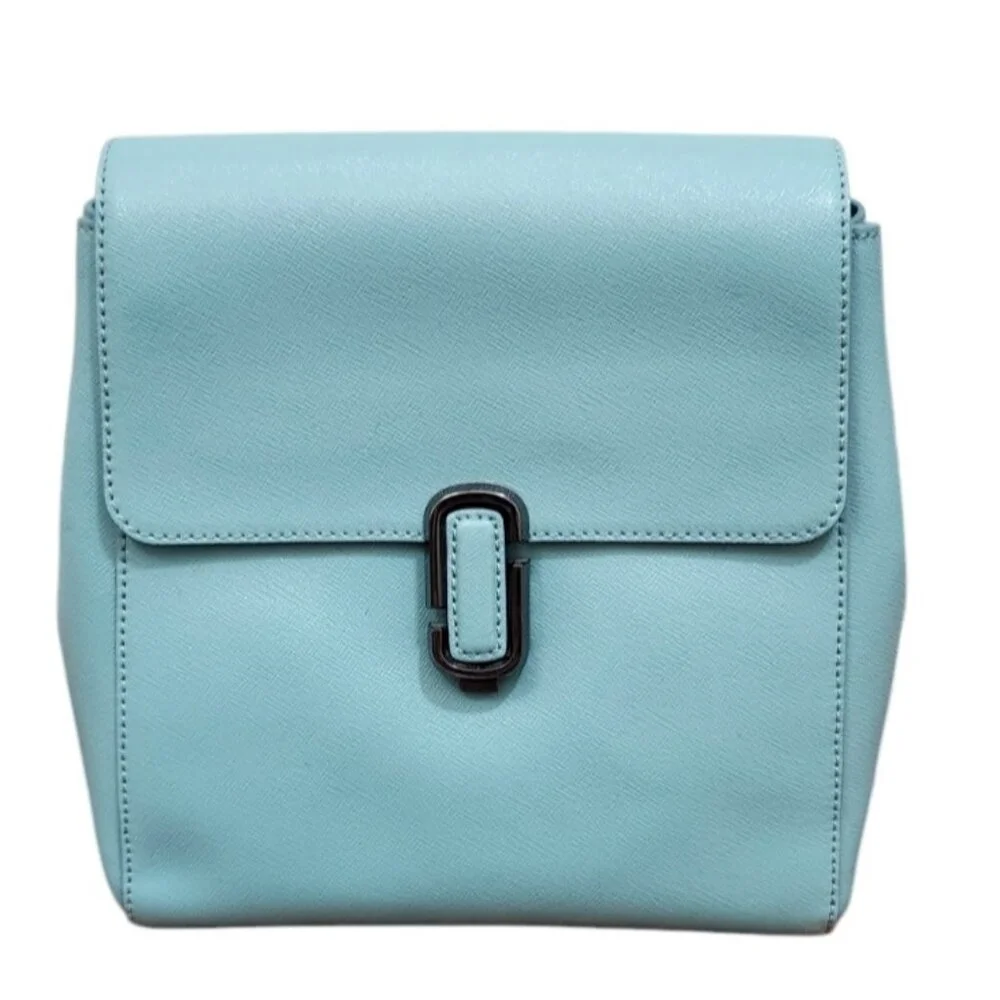 MARC JACOBS Saffiano Leather Backpack color Tiffany Blue