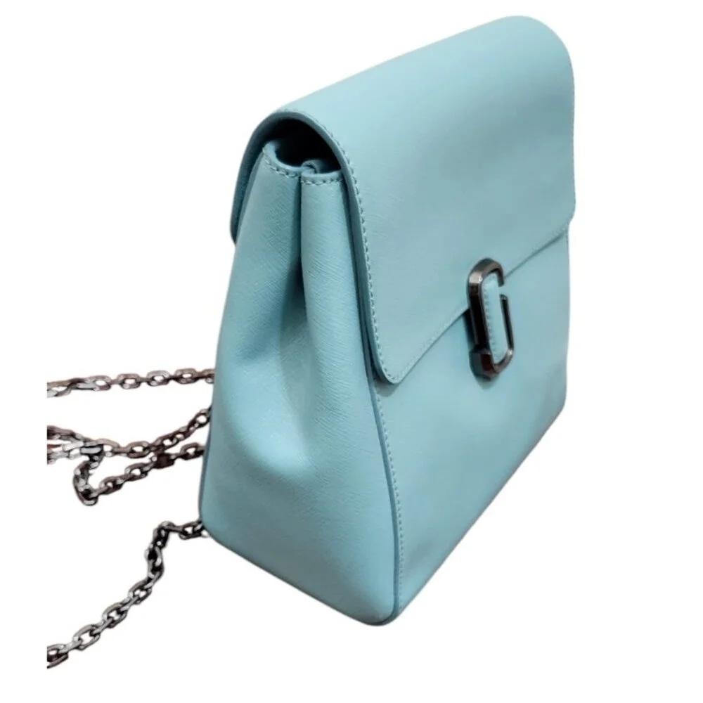 MARC JACOBS Saffiano Leather Backpack color Tiffany Blue