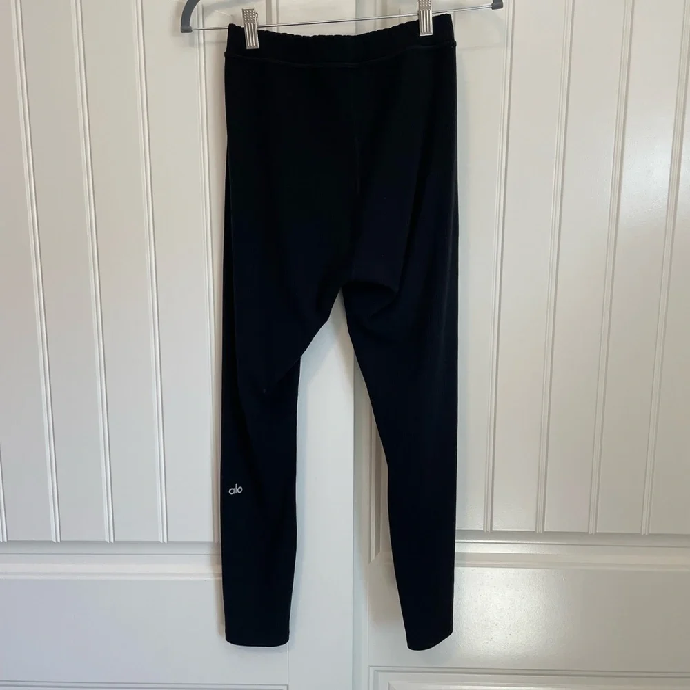 Alo Ribbed High-Waist 7/8 Blissful Legging black