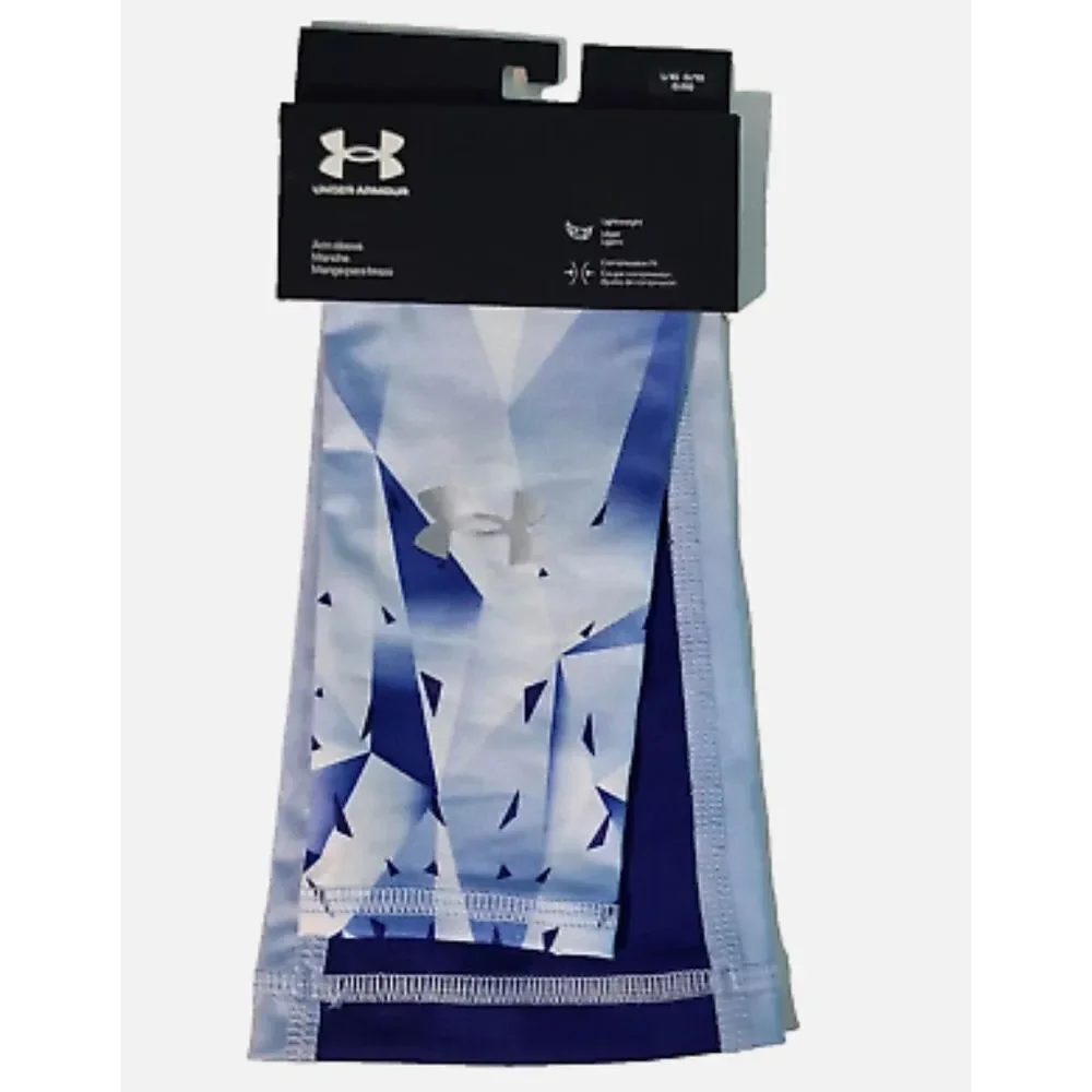 Under Armour Kids‎ UA Graphic Arm Sleeve Compression Fit Lightweight Blue White