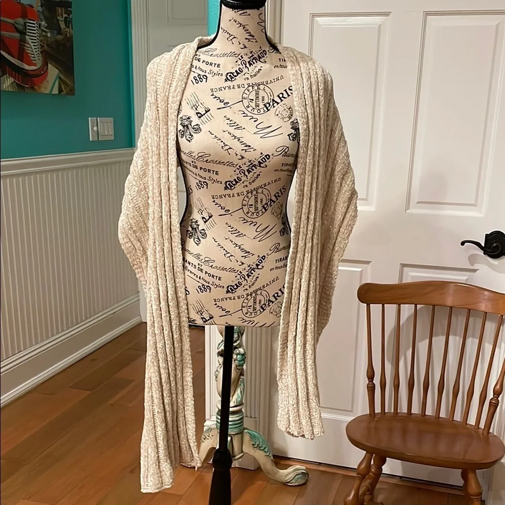 Cozy Cream Knit Scarf Wrap