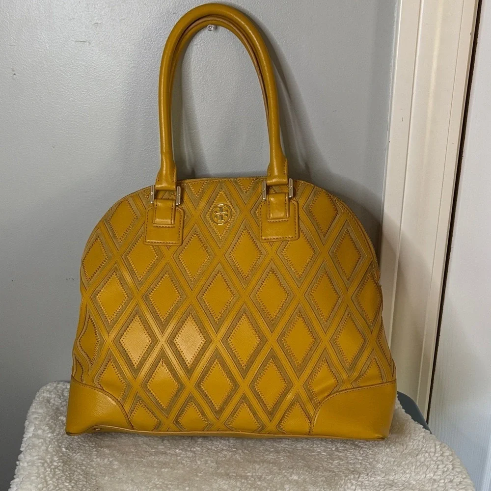 Tory Burch Mustard Diamond Satchel