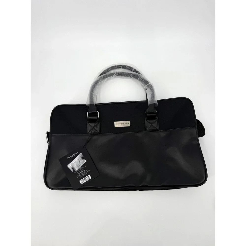 NWT Ermenegildo Zegna Parfums Black Duffel Bag Travel Weekend Carryall Tavel