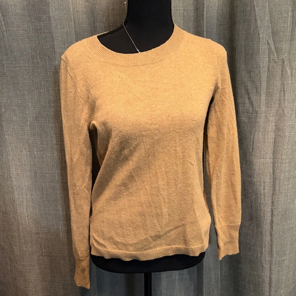 J. Crew Cashmere Crewneck Sweater - Camel Brown