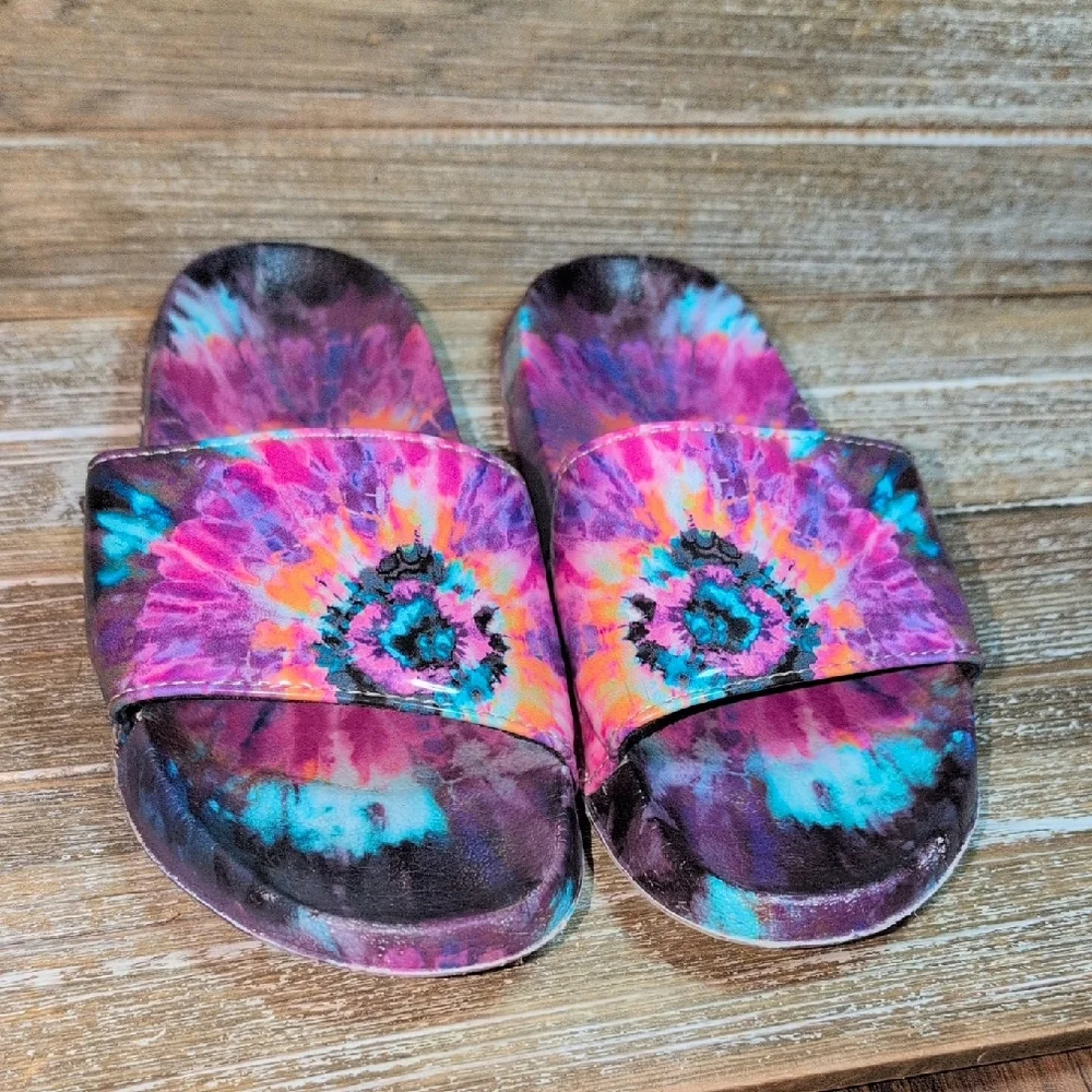 Kids Girls‎ Colorful Tie-Dye Slide Sandals