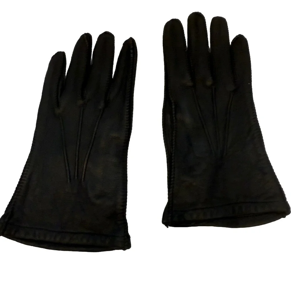 Vintage Leather Gloves Black Women's Size Small‎ 8 - 8.5