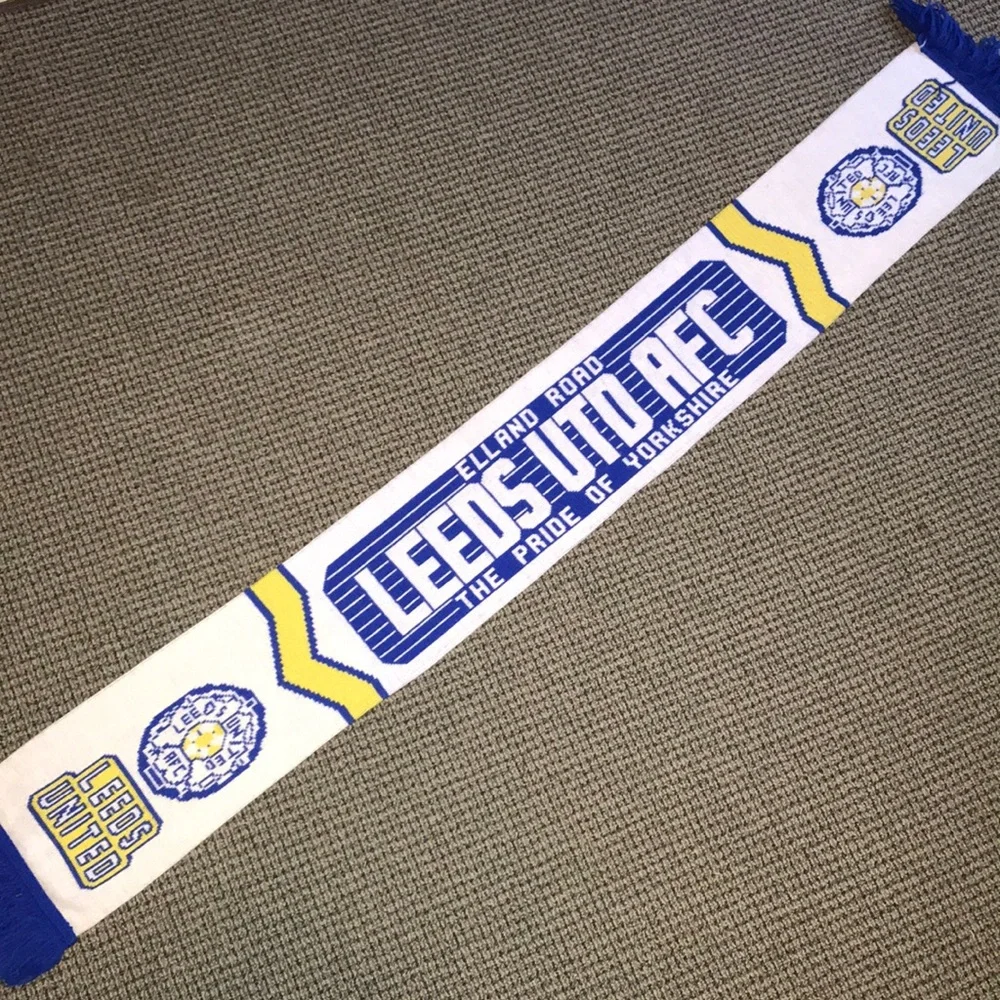 Leeds United AFC Fan Scarf in White, Blue & Yellow‎