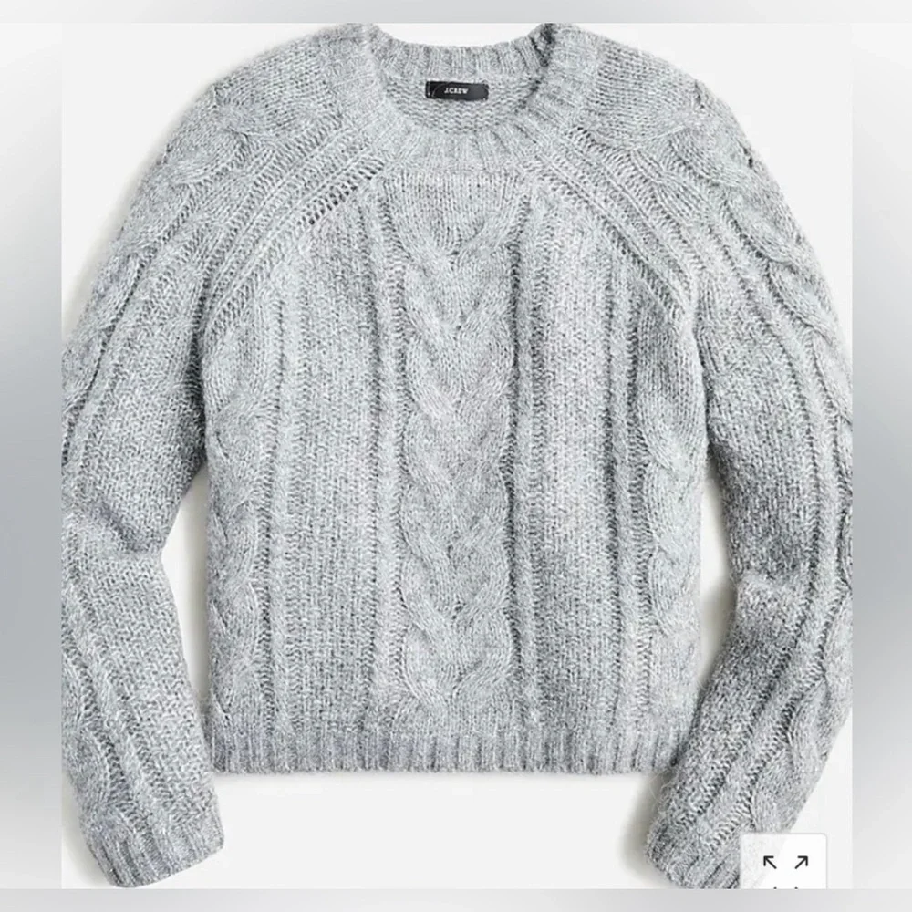 J. Crew | Metallic Cable Knit‎ Sweater Sz L #BM188