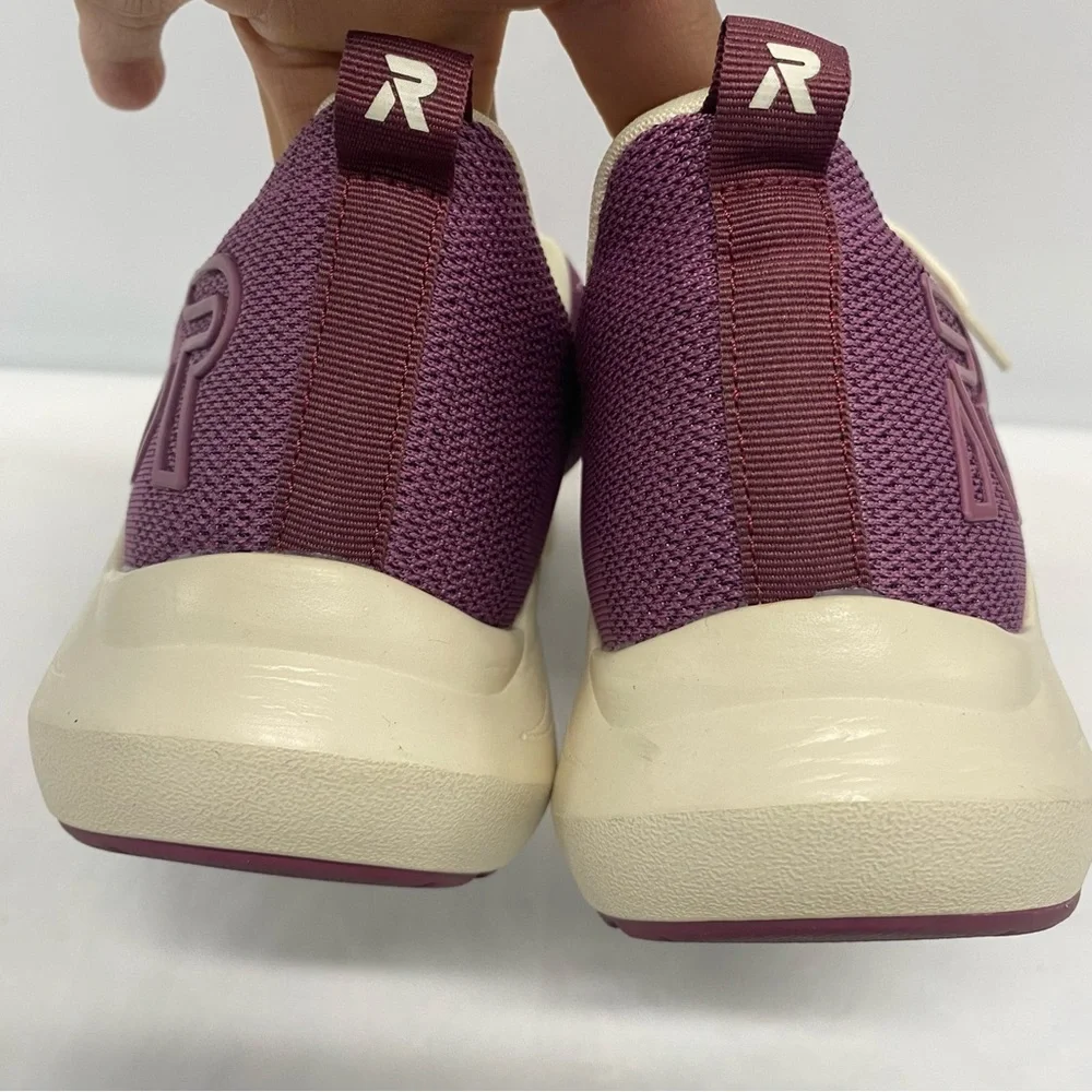 Rieker Evolution Soft Women's 40 Lightweight Knit Walking Sneakers - Plum/Cream
