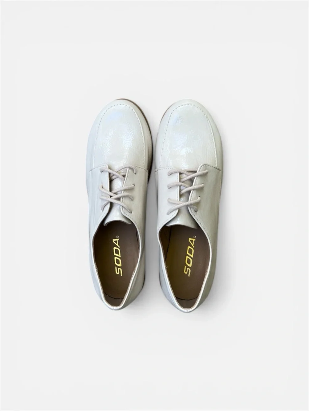 Soda Jimbo Crinkle Oxford Lace Up Lug Platform Wedge Size 6