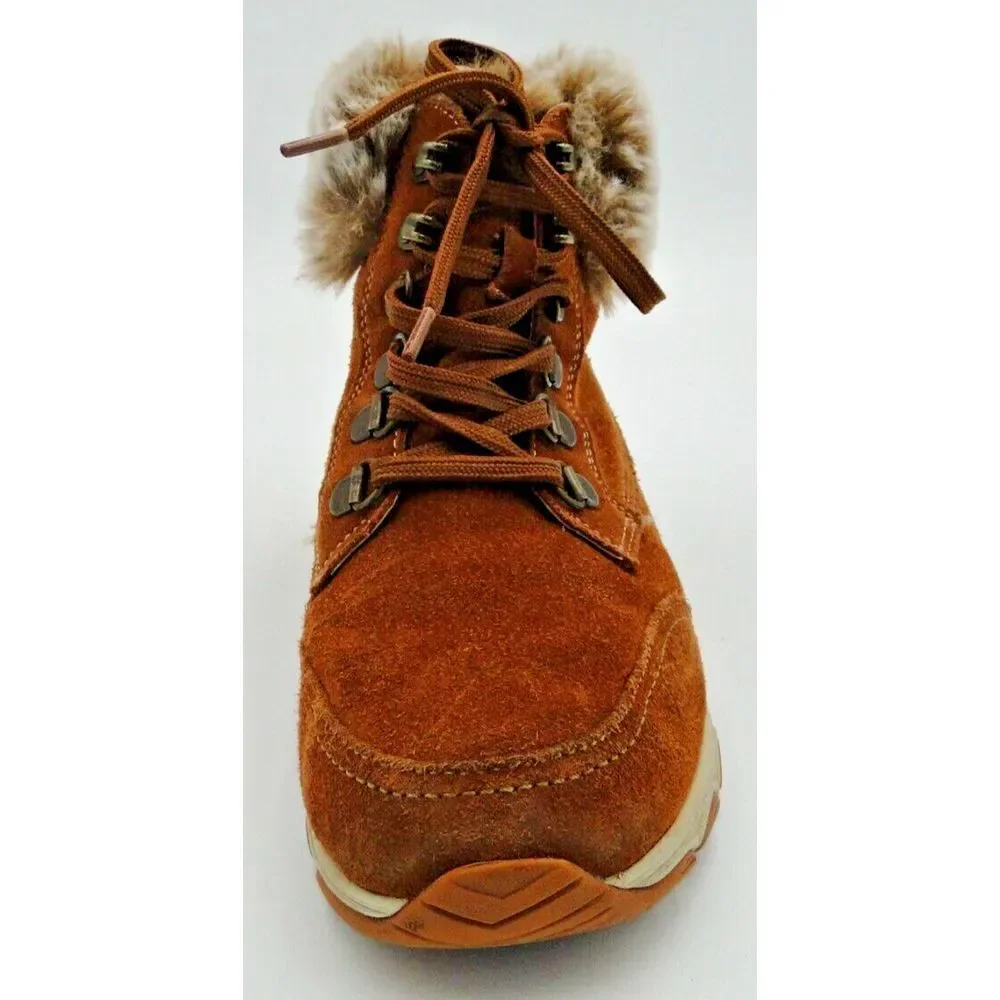G.H Bass Alaska Womens Boots Water Resistant Chestnut Color w/Faux Fur Size 7.5M